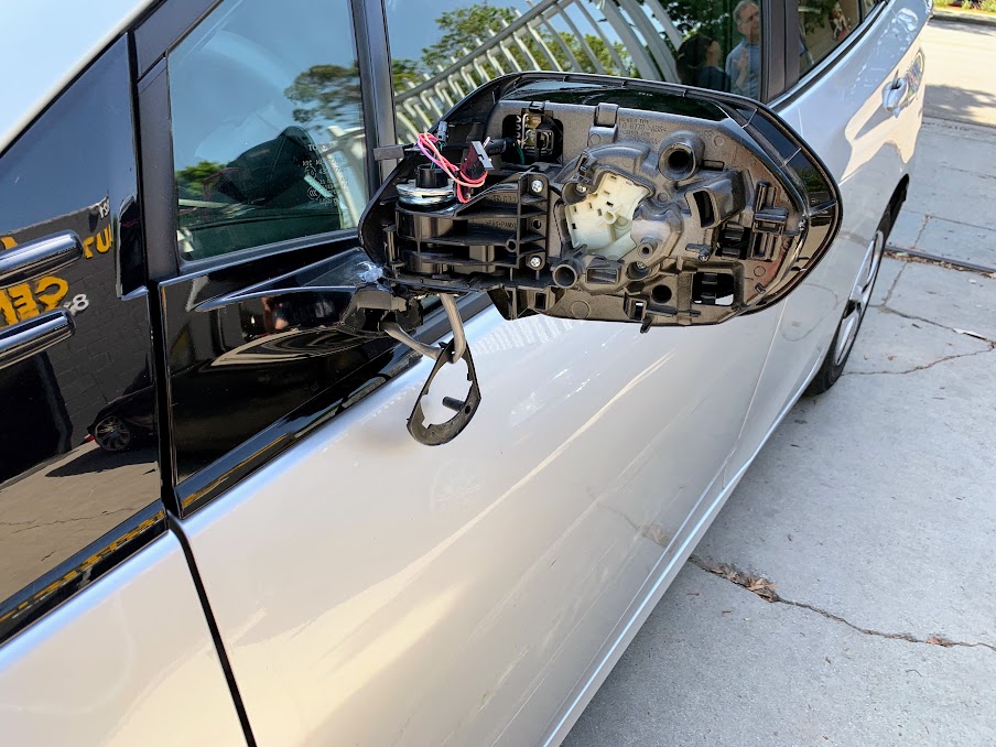 Side mirror repair process at US Auto Collision Center in Burbank